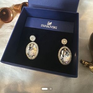 Swarovski crystal oval drop earrings